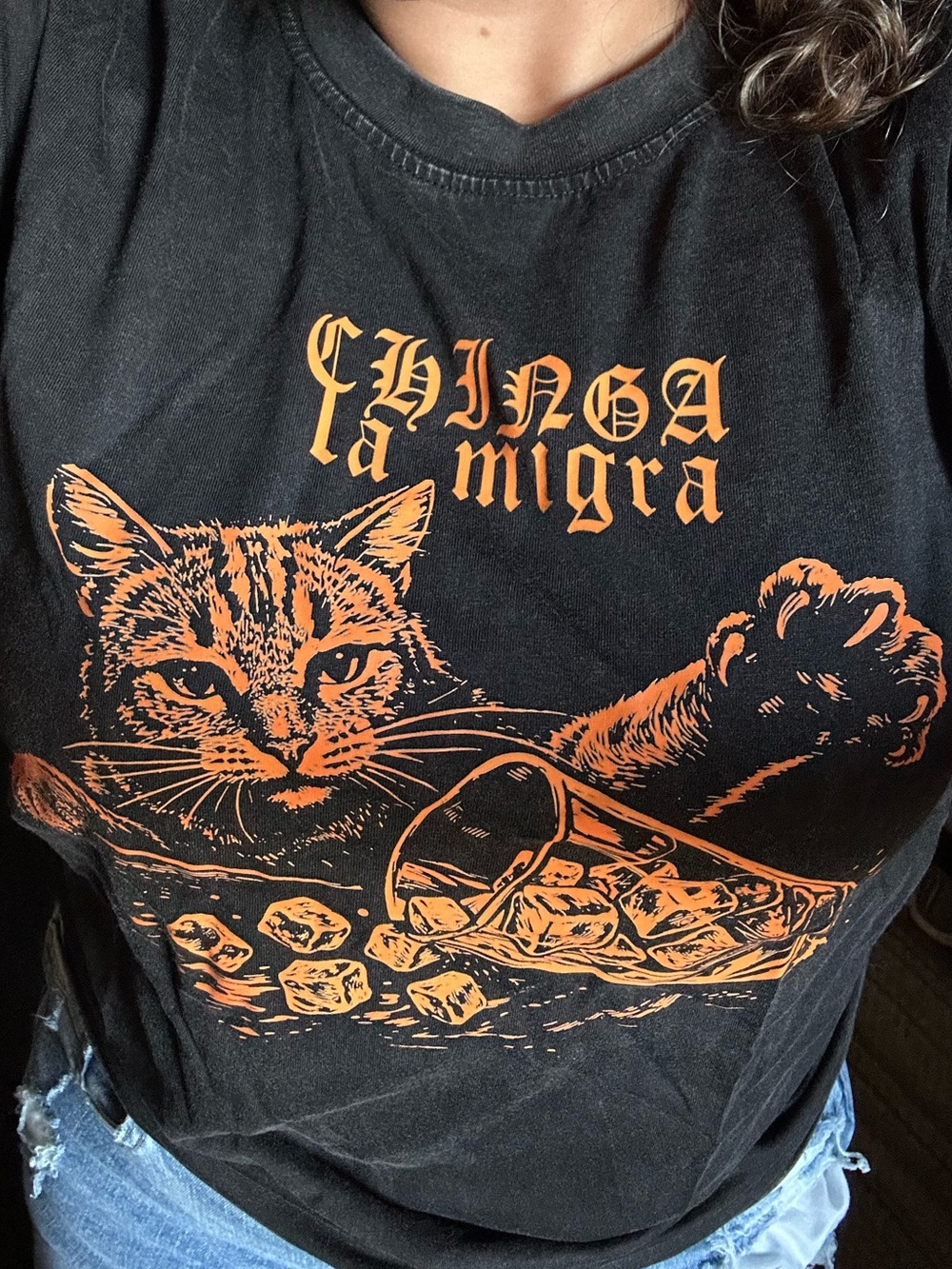 “Ch**** la Migra” Graphic Cat T-Shirt
